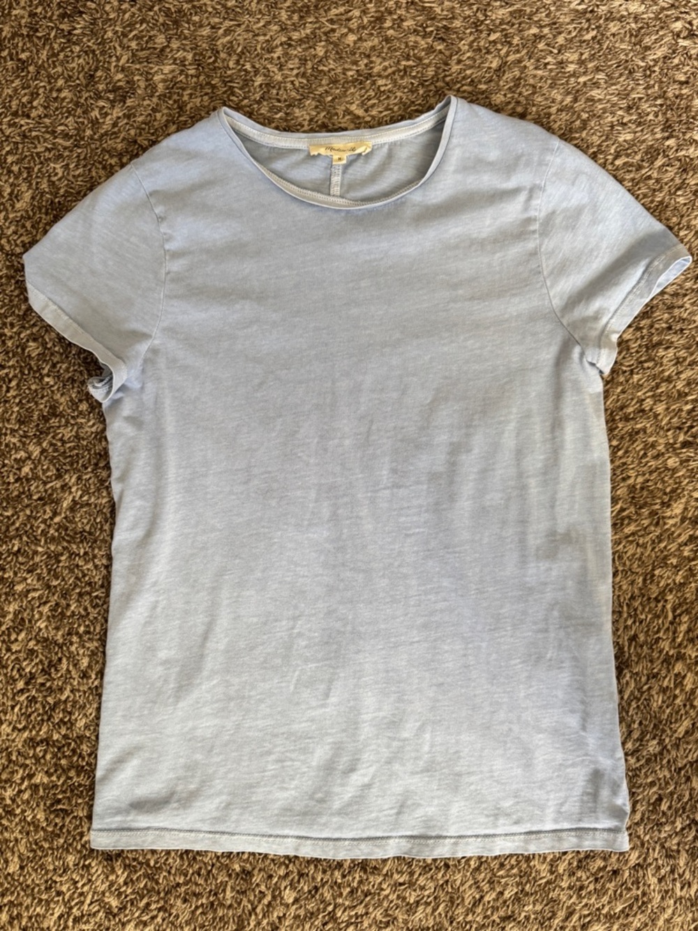 Madewell Blue Women’s Crewneck Slim fit Tee size medium 100% cotton